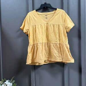 Sonoma women’s mustard tiered shirt